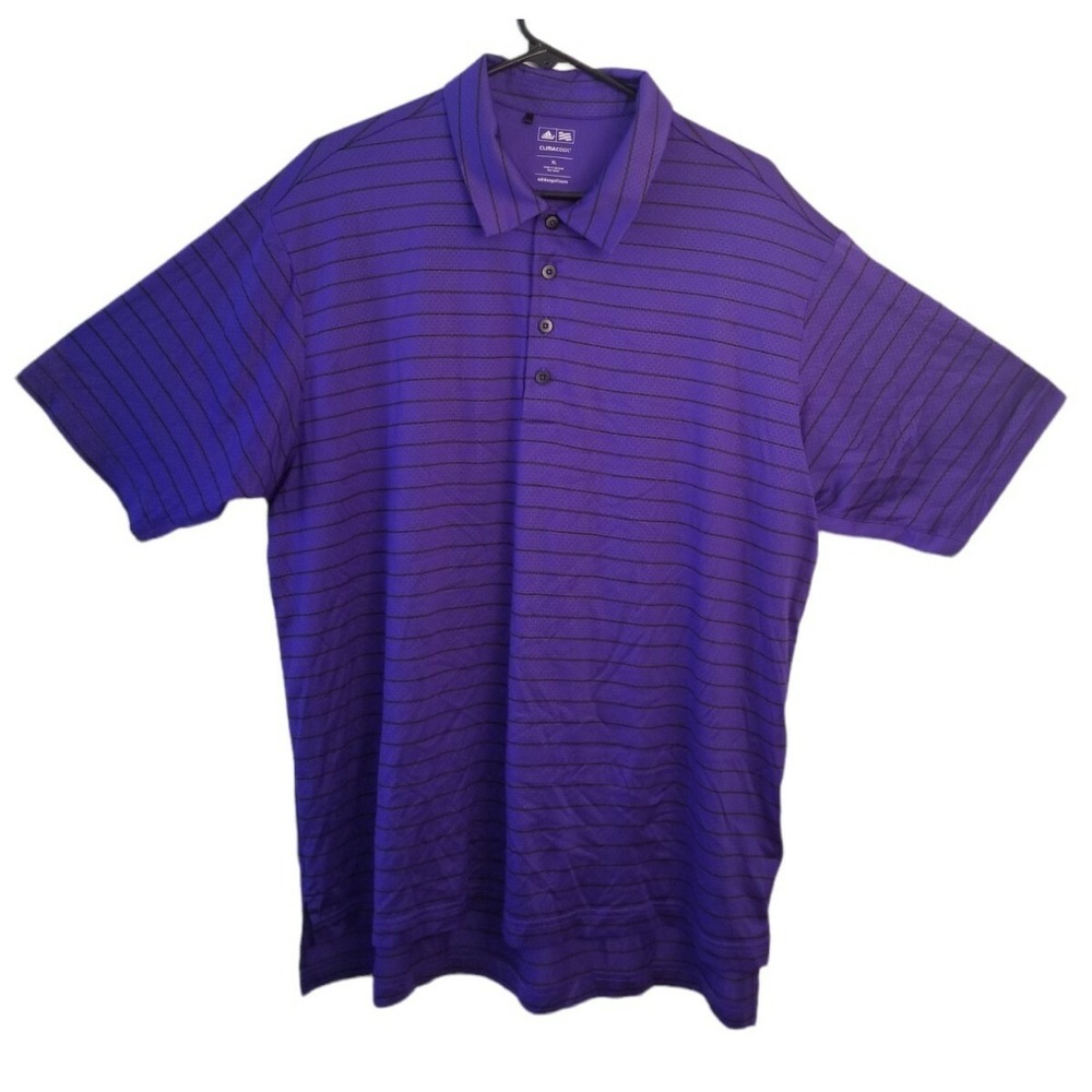 Adidas Purple Golf Polo Men's Shirt ClimaCool Short Sleeve Size XL PIT TO PIT 26